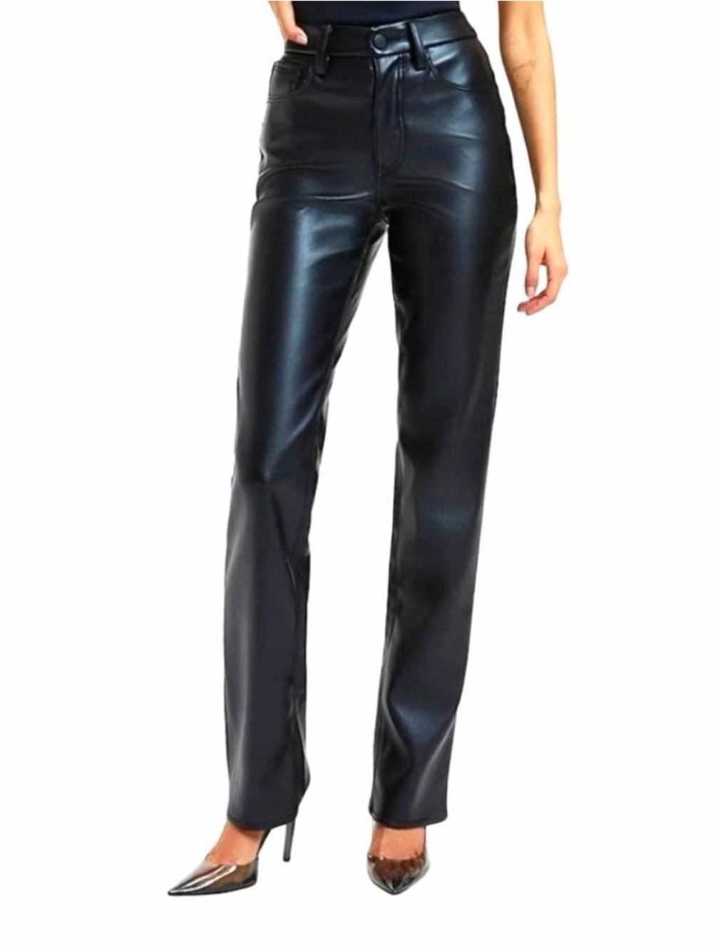 Good American Black Leather Pants